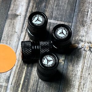 5for$10 Black Mercedes Benz-Inspired Tire Stem Valve Caps Tire Car Accessories